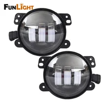 Black 4” Round LED Fog Light for Jeep Wrangler JK High Power 4″ LED Fog Lamp Car DRL Lighting Led Headlamp For Jeep Wrangler
