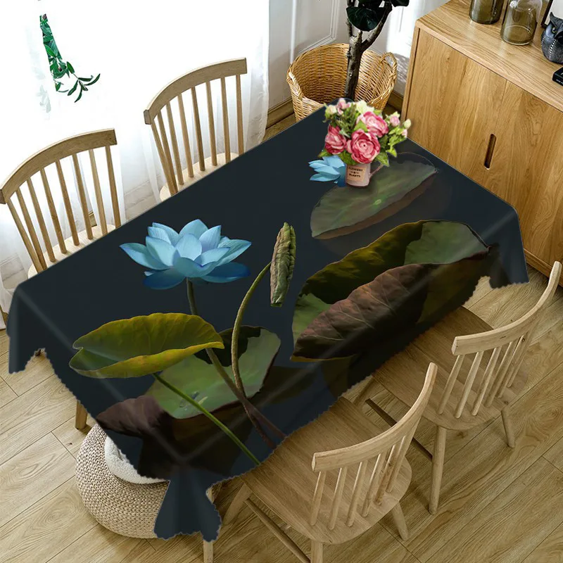 

black dining Tablecloth waterproof Oil proof 3D rectangular table cloth round table customized size Cushion cover