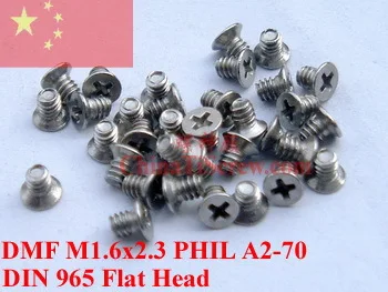 

stainless steel screws M1.6x2.3 DIN 965 Flat Head 0# Phillips A2-70 Polished 100 pcs
