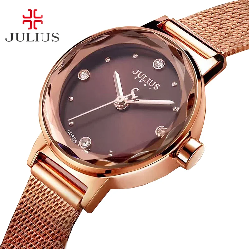Prix pour Acier inoxydable simple de coupe en verre de femmes montre japon quartz heures de mode robe bracelet d'anniversaire fille cadeau julius boîte 917 Prix pour Acier inoxydable simple de coupe en verre de femmes montre japon quartz heures de mode robe bracelet d'anniversaire fille cadeau julius boîte 917
