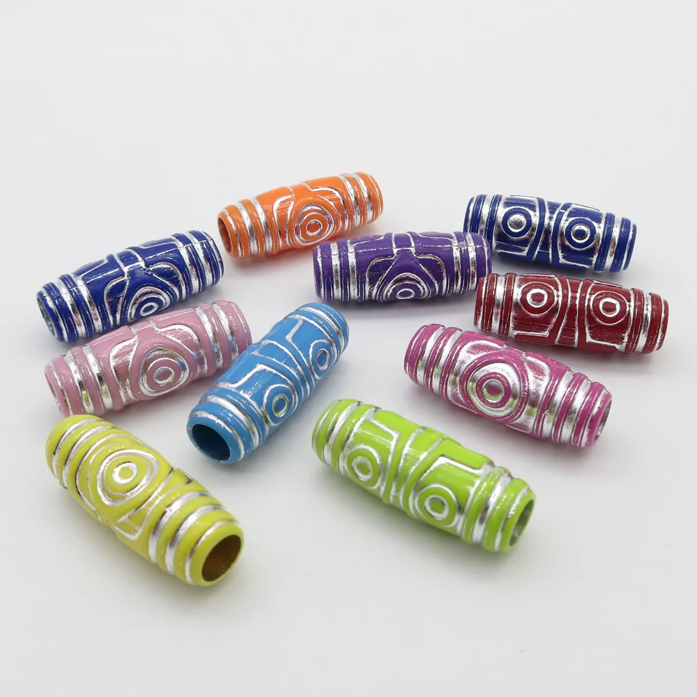 

10pcs-20pcs Acrylic colorful hair braid dread dreadlock Beads clips rings tube jewelry for extensions accessories
