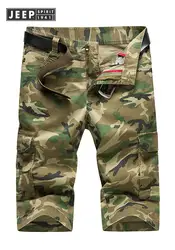 2019 Лето джип бренд карго шорты камуфляж мужские короткие военные хлопковые колени брюки Мульти Карманы пляжные шорты 30-44 выше колена