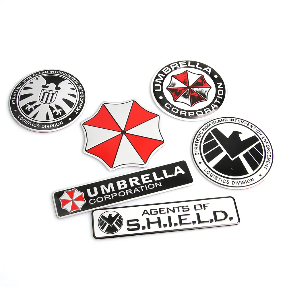 

3D Stickers Aluminum Umbrella Corporation Car Sticker and Decals 2 Types Car Styling 3D Car Decor For BMW AUDI VW Ford Stickers