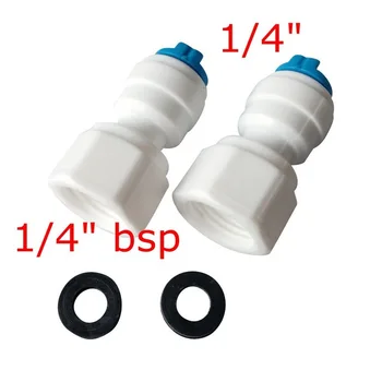 

2pcs 1/4" OD Tube 1/4" BSP female Quick Connector RO Water Purifier Reverse Osmosis Aquarium System Connector Fitting