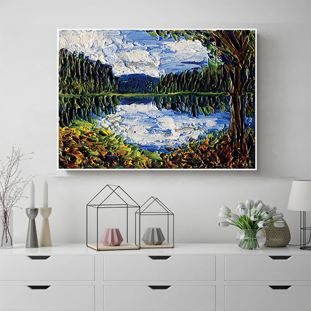 Laeacco Canvas Art Oil Painting Abstract Graffiti Posters and Prints Wall Living Room Modern Home Decoration Picture | Дом и сад