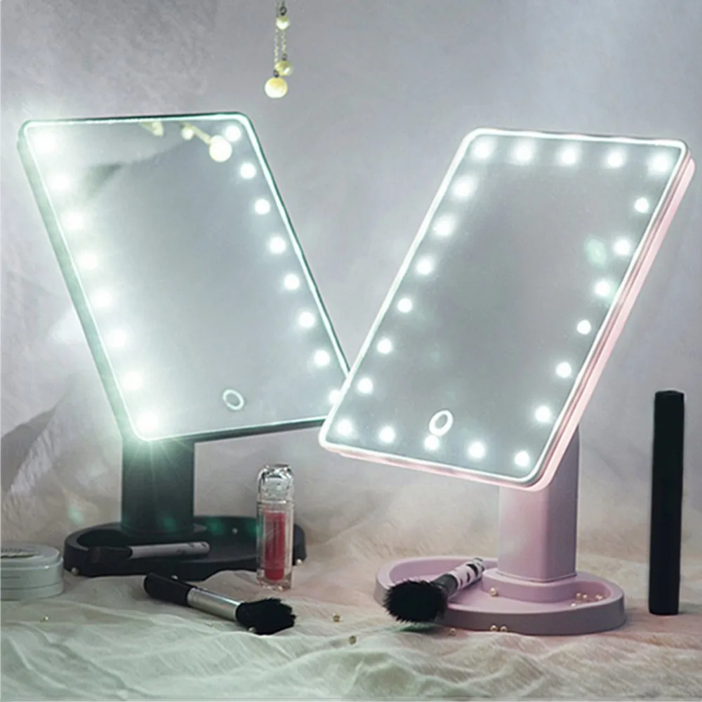 

22 LED Magnifying Mirror led light Vanity mirror maquillage miroir Beauty makeup mirror lights 360 rotation Led mirror cosmetic