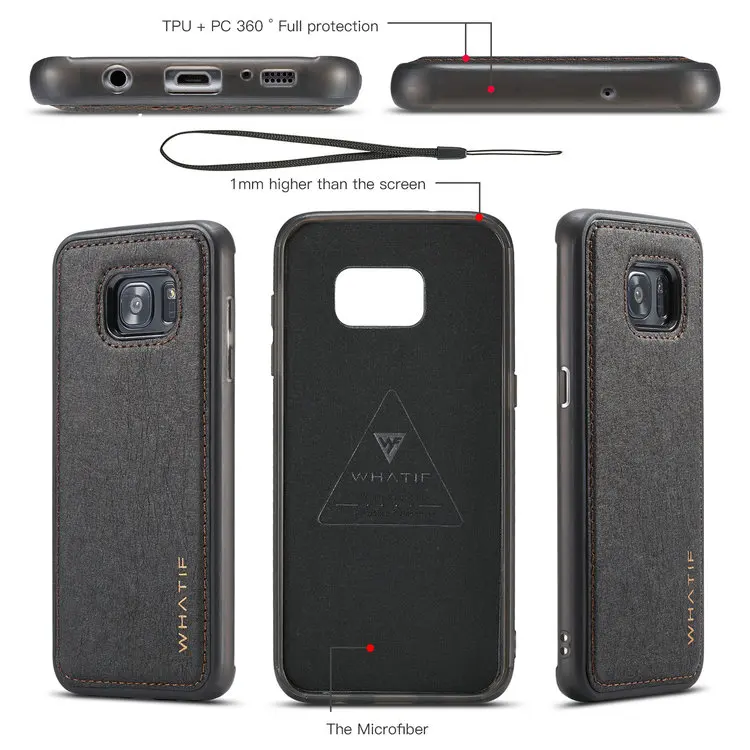 WHATIF Роскошный чехол-портмоне в ретро-стиле кожаный чехол для samsung Galaxy S7 край S8 S9 плюс S8+ Note 9 8 чехол-портмоне с откидной крышкой для Карт Подставка чехол-держатель для телефона