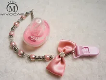 MIYOCAR Потрясающие Принцесса розовый жемчуг ретро ручной цепи соску/pacifier клипы/Манекен клип/Прорезыватели Для Зубов клип/соску держатель