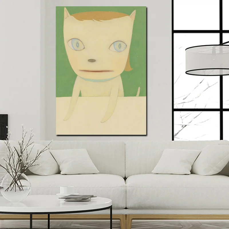 Yoshitomo Nara Cartoon Dog Drawing Japanese Oil Painting HD Print on Canvas Pop Art Pictures Poster For Baby Kids Room Decor