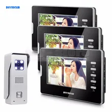 DIYSECUR 7″ Video Door Phone Intercom System 1Camera + 3Monitors For Villa Home Office