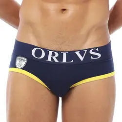 ORLVS бренд мужское Сексуальное белье мужские хлопковые трусы под Штаны 3 цвета Для мужчин Трусы-слип Шорты Cueca Домашняя одежда пикантные