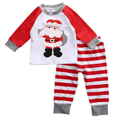 2Pcs Suits Children Clothing font b Christmas b font Baby Toddler Kids Deer Tops Pants Homewear