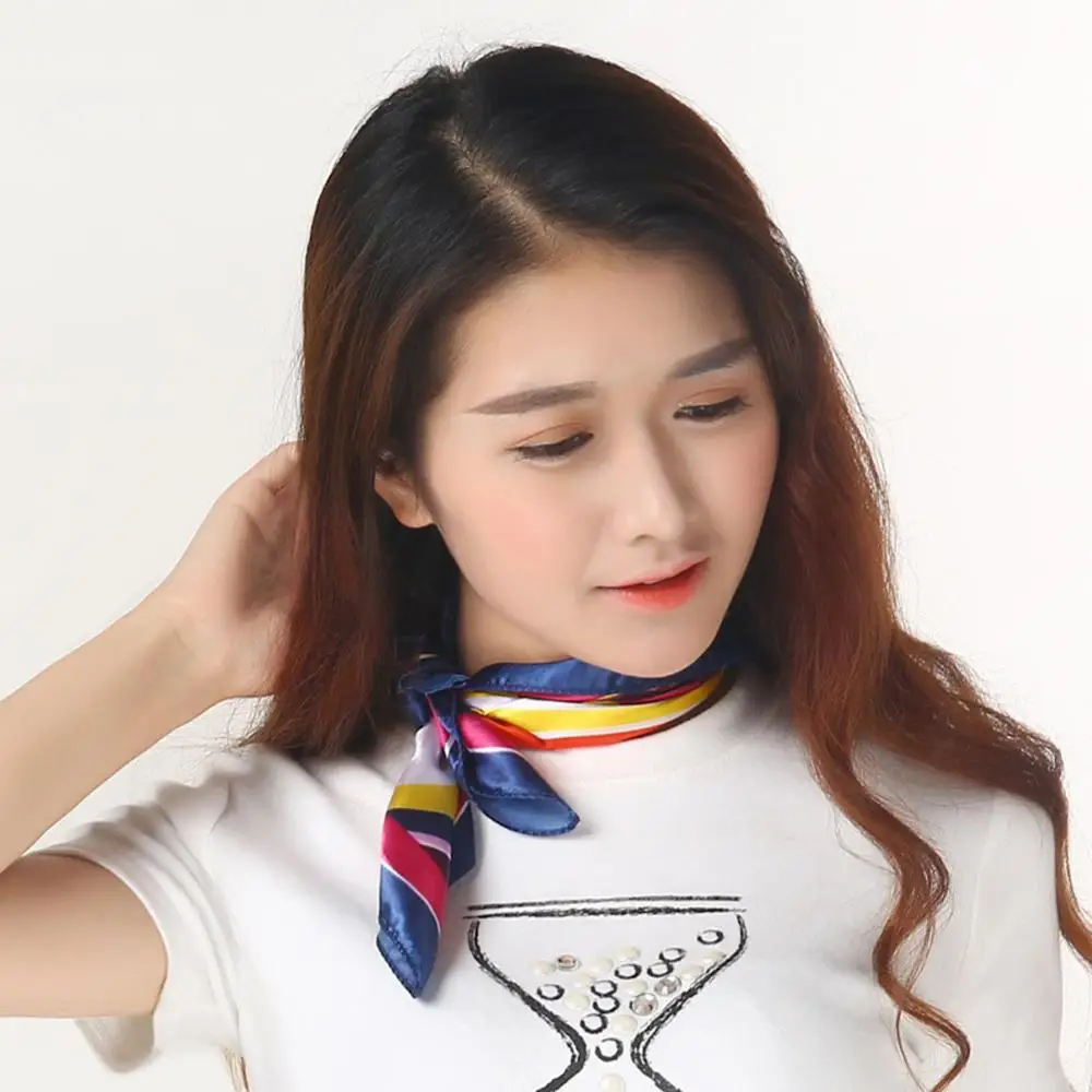 

Fashion Business Women Square Silk Scarf Tie Neck Female Elegant Official Satin Scarf Gifts Accessories 50*50