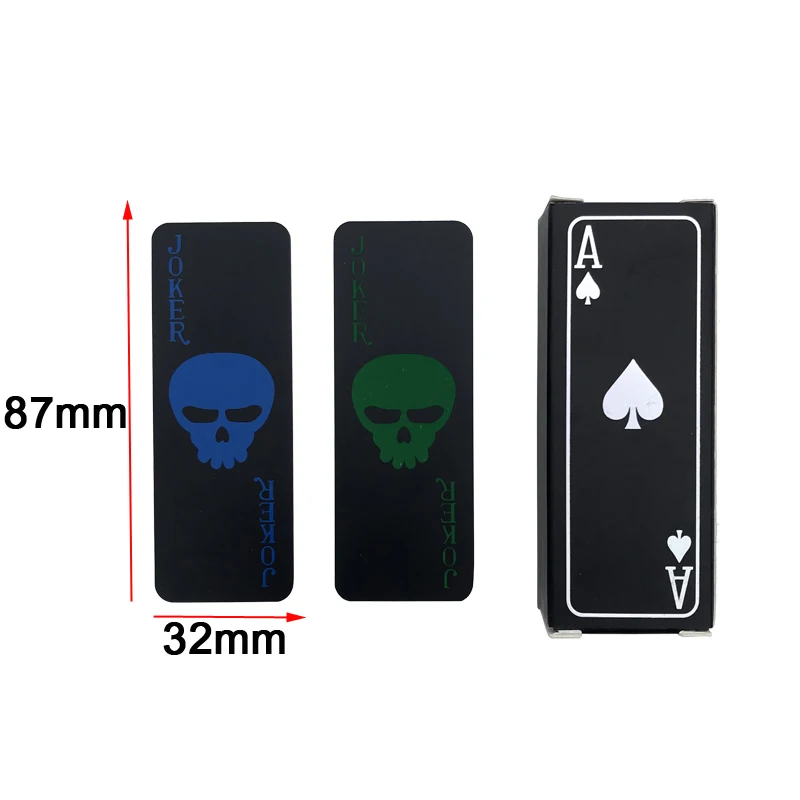 2Sets/Lot Portable Mini Black Poker Set Creative Skeleton Foil Gift Waterproof Plastic Playing Cards Board Game 87*32mm qenueson