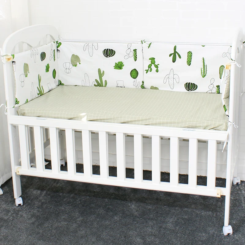 Baby Crib Bumper Soft Breathable Cotton Bed Protector For Kids Croth To The Cot Bedding Set For Children 120cm Per Piece