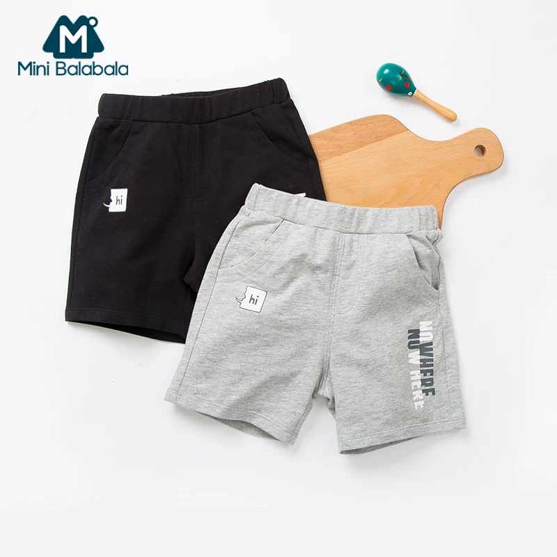 

Mini Balabala Toddler Boy 100% Soft Cotton Print Sport Shorts Children Kids Boy Pull-on Shorts Short Pants Elastic with Pocket