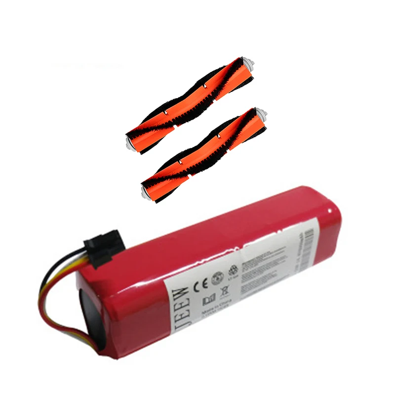 

Rechargeable Battery 14.4V 6000mAh for Xiaomi mijia robot vacuum + 2pcs Main Brush Cleaner Accessories Parts