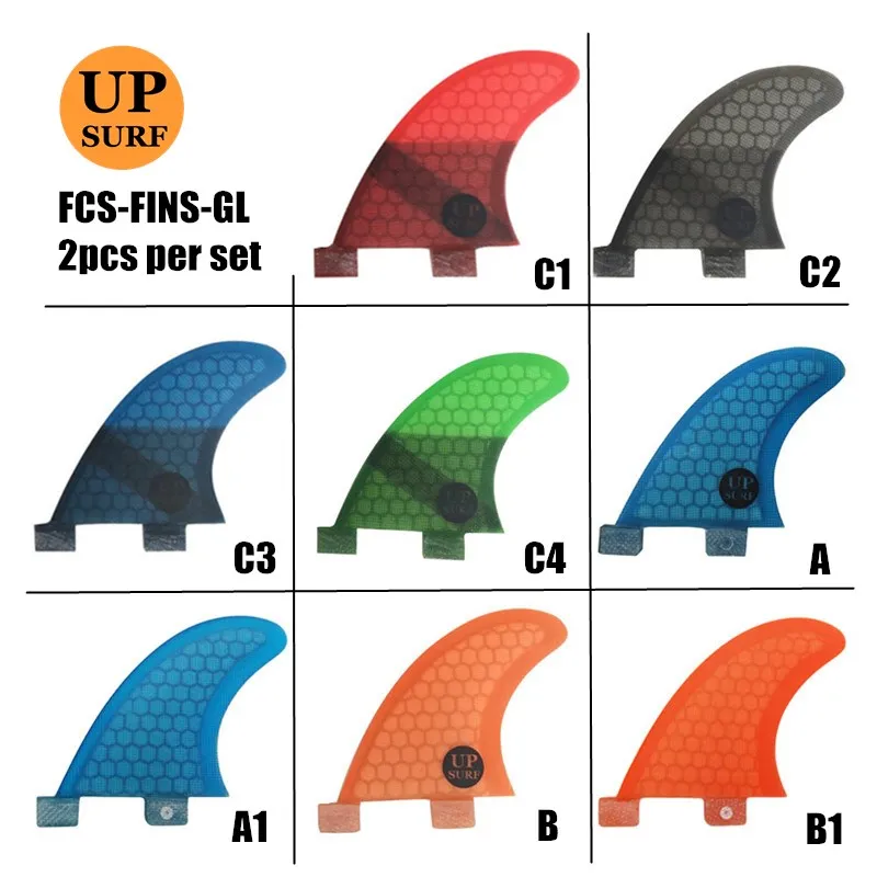 Плавники для серфинга FCS GL оранжевые, красные, синие, зеленые, черные сотовые плавники из стекловолокна FCS задние плавники(доска для серфинга) Quilhas