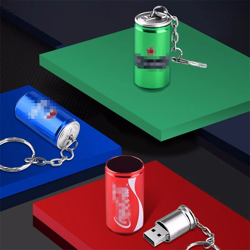 Классический Usb флеш-накопитель, металлические банки для напитков Cola, usb-накопитель 2,0, Флешка 32 Гб 64 Гб 128 ГБ, Usb флеш-карта памяти 8 Гб 16 Гб, флеш-накопитель