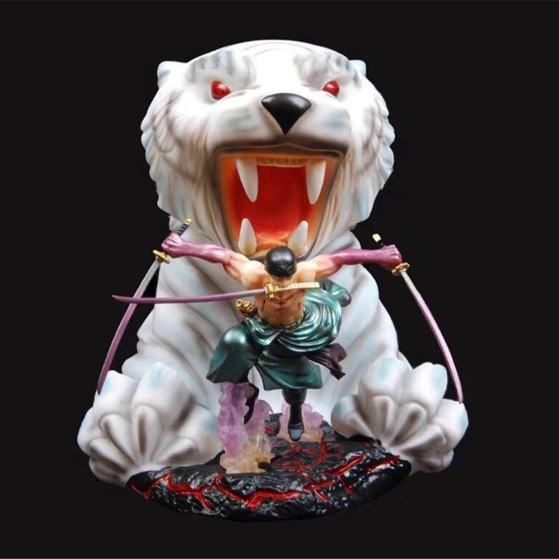 

Anime ONE PIECE Statue White Tiger Roronoa Zoro Battle Ver PVC Action Figure New 24cm Three thousand world Zoro Figure Model Toy