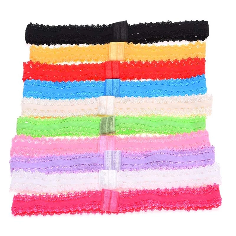 10Pc Newborn Baby Lace Headbands Girls Hairbands Elastic Head Bands Random Color huismerk kopen in de aanbieding