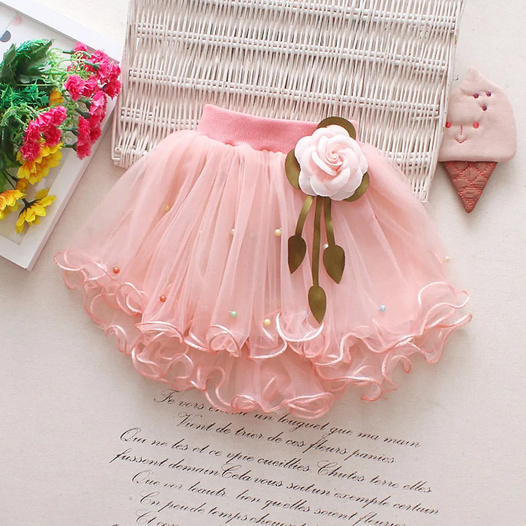 Children Kids Baby Girls Show Dance Party Flower Princess Gauze Tutu Skirt Tulle fashion Toddler Pettiskirt Children Chiffon