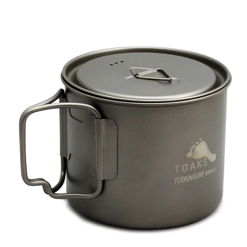 

550ml TOAKS Outdoor Portable Camping Ultralight Titanium Pot Camping Titanium Bowl Tableware For Hikes Titanium Cup POT-550