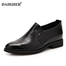 DADIJIER 2017 new Height increasing 6cm Men Dress shoes Brown Black wedding Dress Shoes Man ST77