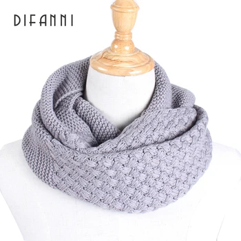 

[DIFANNI] Fashion Wrap Scarves Women Knitting Scarf Braided Soft Warm Casual Scarf 2017 Brand New Autumn Winter Solid Color