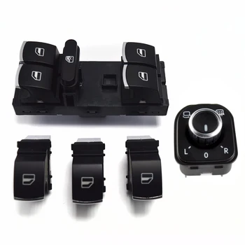 

5Pcs TUKE OEM Chrome main control electric switch + folded mirror switch+ electric window switch Pour VW Passat B6 Tiguan Golf