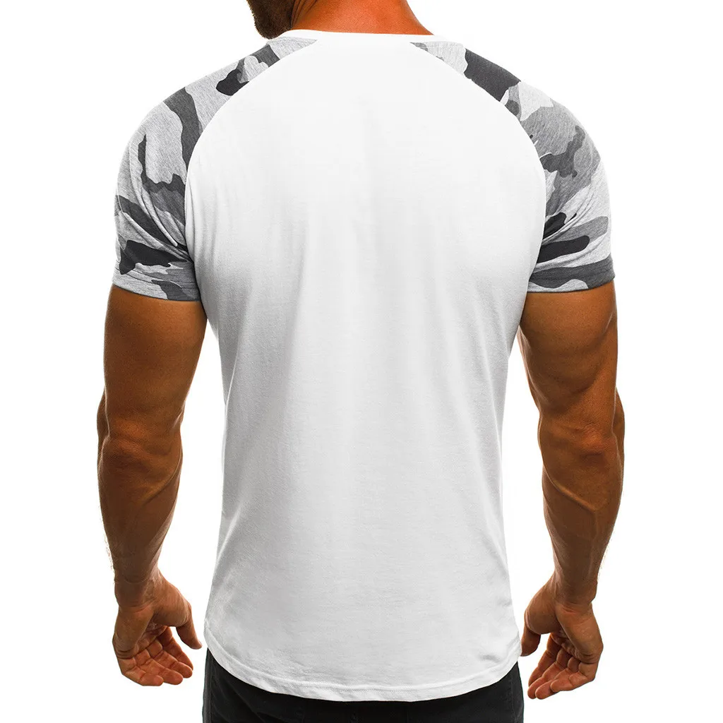 Модная мужская Повседневная тонкая камуфляжная футболка с коротким рукавом, топ, блуза, Мужская одежда, Забавные футболки с принтом# g4