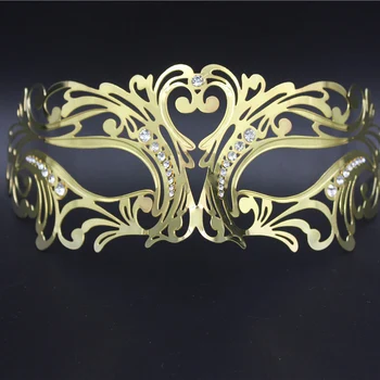 

Male mask half face dance Venice high-grade party diamond lion mask drama performance props gold and silver black