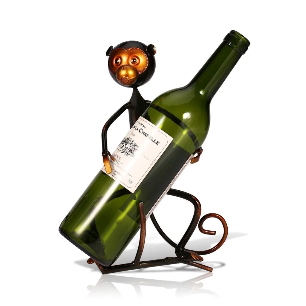 DUOLVQI Monkey Wine Rack Metal Animal Shaped Wine Holder Wine Bottle