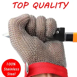 100% Stainless Steel Mesh Knife Cut Resistant Protective Glove High Perfomance For Kitchen Butcher Working Safety Glove