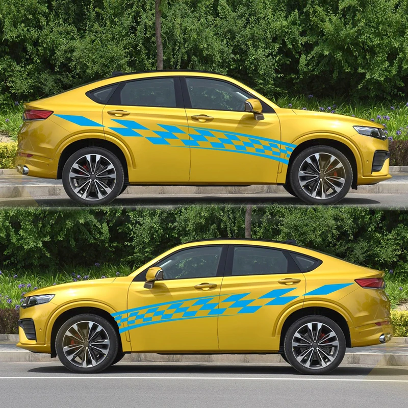 3 шт. 280x33 см Автомобильная Боковая дверь стикер s автомобильный Стайлинг красный синий Универсальный ПВХ автомобильная Боковая дверь полосатый декоративный стикер наклейка молдинги