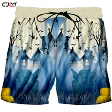 CJLM осенние новые стильные мужские креативные спортивные шорты на Хэллоуин с 3D принтом летучей мыши тыквы индивидуальная Одежда большого размера 5XL
