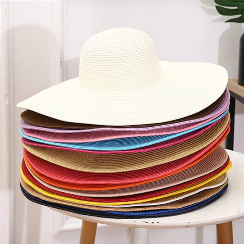 Женские летние шляпы с широкими полями, черная лента, бант, козырек, женская кепка, женская шляпа от солнца, Пляжная соломенная шляпа