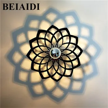

BEIAIDI Creative LED Wall Lamp Lampshade Projection Shadow Night Light Bedroom ceiling fixtures Corridor Balcony Wall sconce