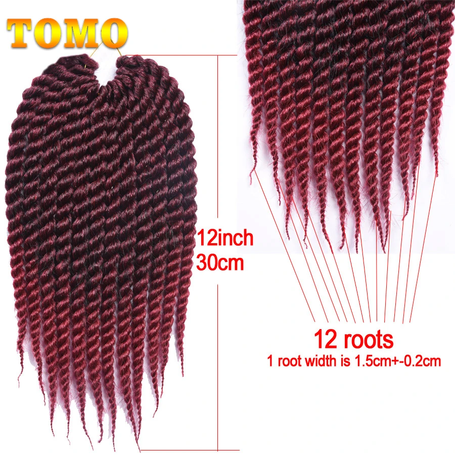 TOMO 12 &quot18&quot вязаные крючком косы Сенегальские твист для детей корней/упаковка