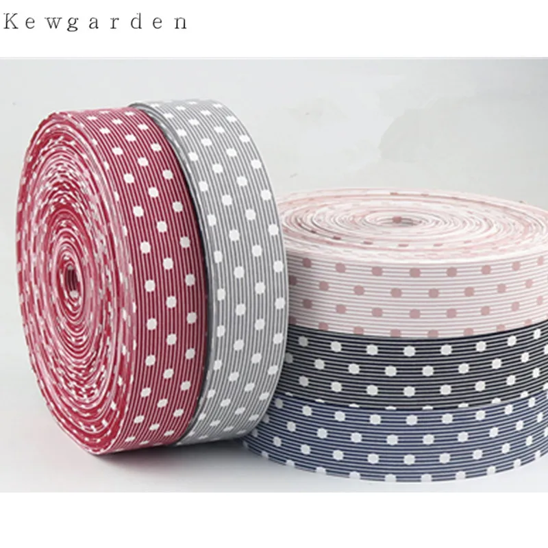 

10mm 1cm Dot stripe cotton soft layering ribbons DIY bowknot accessories handmade tape riband 10 m/lot