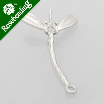 

2014 new 23*11MM lovely modern charms,Dragonfly with two Holes,Matte Rhodium,suit for necklace/bracelet/earring,sold 10pcs/pkg