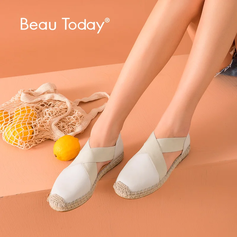 Туфли BeauToday женские из натуральной телячьей кожи лоферы в рыбацком стиле