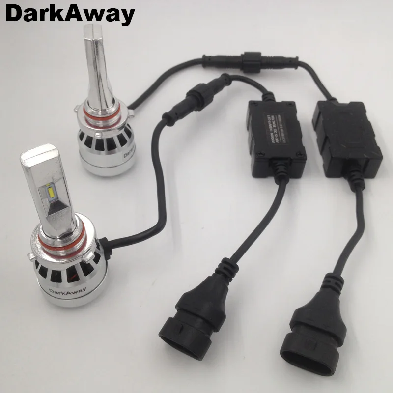 Darkaway 16000Lm 72 Вт светодиодный фары лампы Комплект H11 H8 H9 9005/HB3 9006/HB4 H7 H1 H15 5202 H4 9007 мини автоматического включения света 6000 K 2y-Warranty