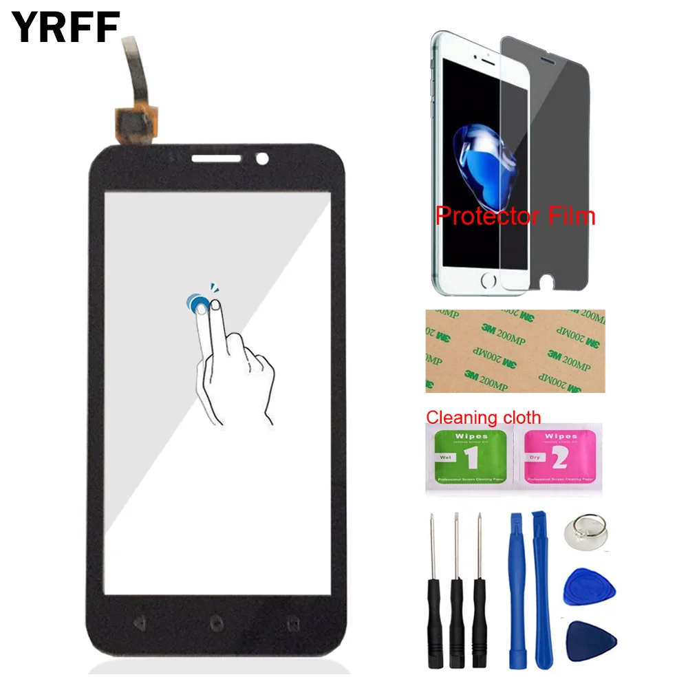 

YRFF For Huawei Y541-U02 Y541U02 Y5 Y5c Touch Screen Digitizer Front Glass Len Sensor Panel Tools Free Protector Film Adhesive