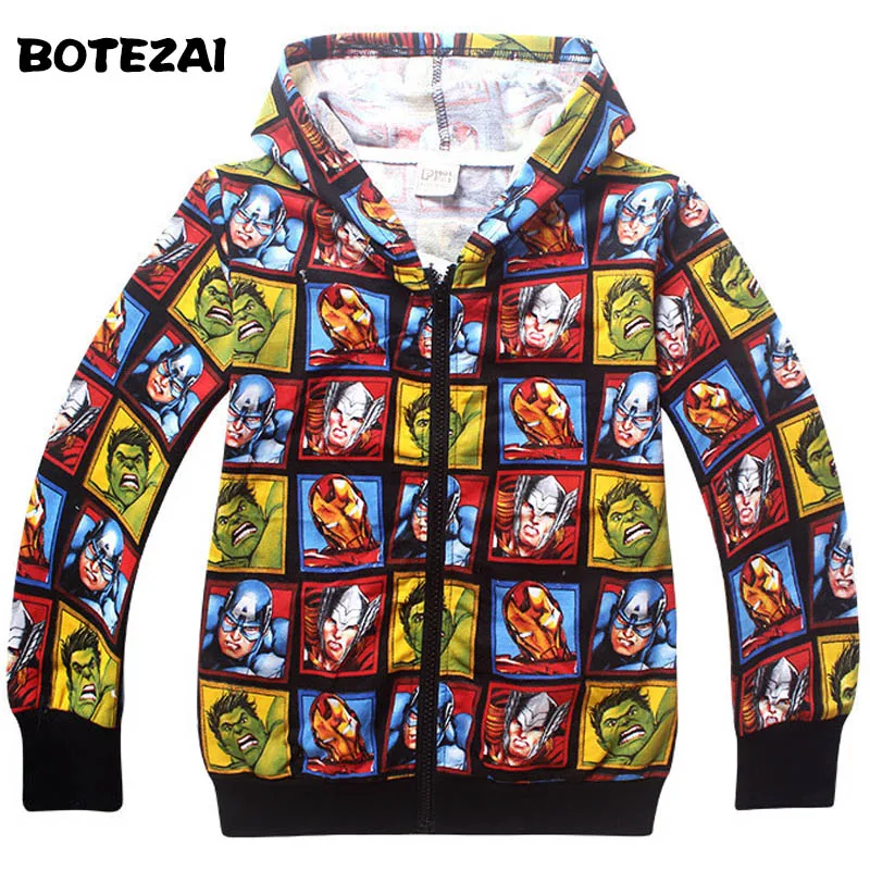 

2017 New Super Hero Boys Hoodies Avengers Sweatshirts Kids Cartoon Hooded Jacket Children's Outwear Baby Clothing