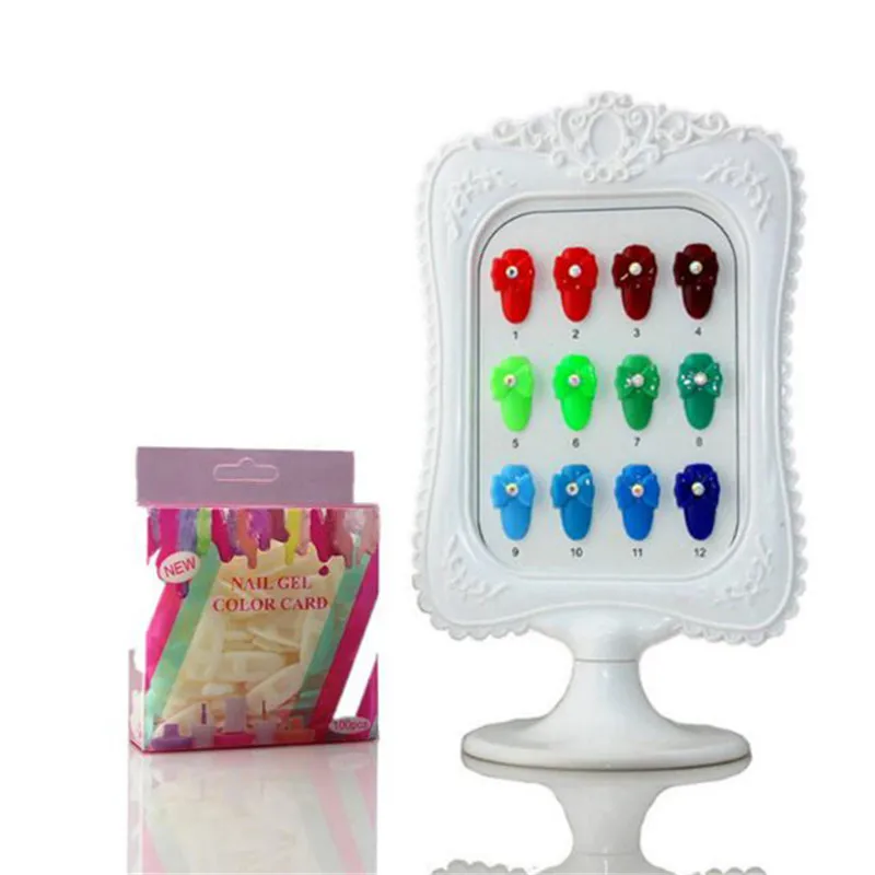 

Nail Color Chart Palette Practice Board False Nail Color Dispaly Case Color Display Nail Art Gel Polish Color Card Manicure Tool