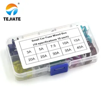 

50PCS MINI Car Fuses 3A 5A 7.5A 10A 15A 25A 30A 35A 25A 40A Amp with Box Clip Assortment Auto Blade Type Fuse Set Truck