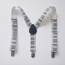 Мода 2,5 см/1 дюйм широкий мужской унисекс Фортепиано Ключ доска шаблон подтяжки клип на подтяжки Эластичные подтяжки Y-Back подтяжки