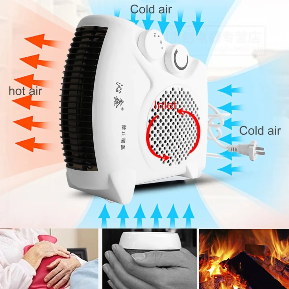 

Mini Portable Electric Heater Bathroom Warm Air Blower Fan Home Heater Adjustable Thermostat for Household Use US Plug