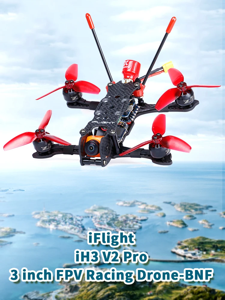 

iFlight iH3 V2 Pro 3inch 142mm FPV Racing Drone BNF with XING 1408S 4300KV motor/RunCam Split Mini2 camera/HQ 3030 prop for FPV